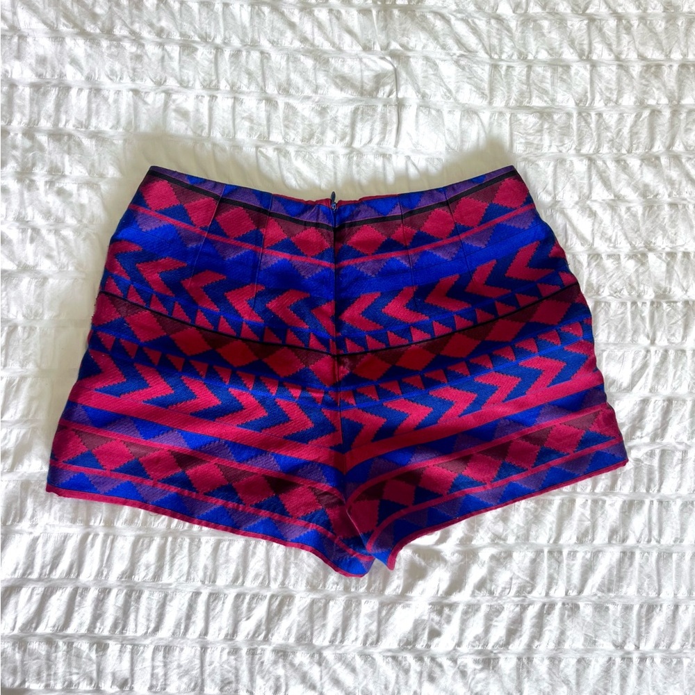 High Waist Geometric Pattern Shorts